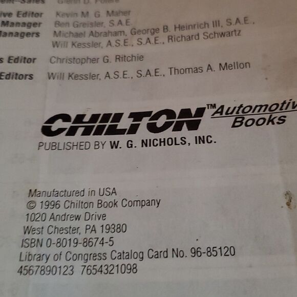 Chilton's Jeep Wagoneer Comanche Cherokee 1984-96 Repair Manual - Picture 2 of 8